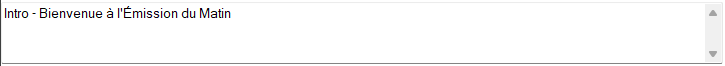 Description du voice track (voice track uniquement)