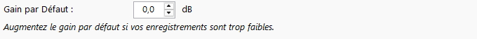 Gain par Défaut