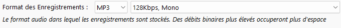 Format des Enregistrements