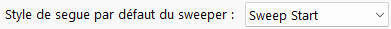 Style de segue par défaut du sweeper