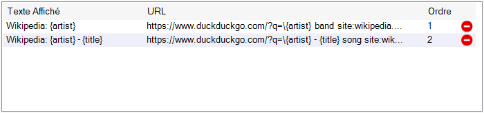 Liste des Liens Web