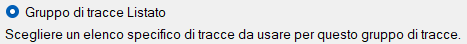 Gruppo di tracce Listato