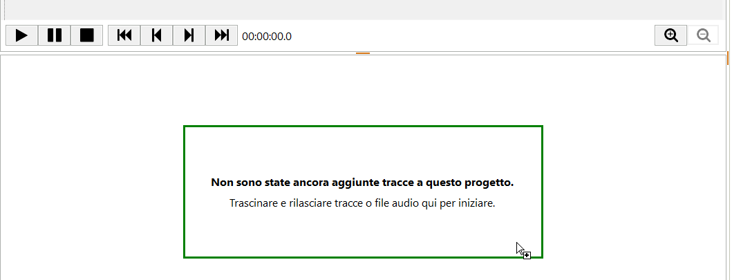 Trascinamento di file sull'area di rilascio della Playlist evidenziata