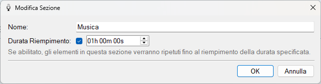 Finestra Modifica Sezione