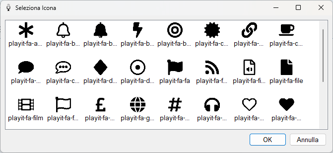 Finestra Seleziona Icona di PlayIt VoiceTrack