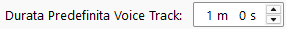 Durata predefinita del Voice Track