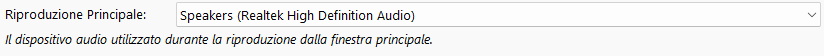 Dispositivo di riproduzione principale