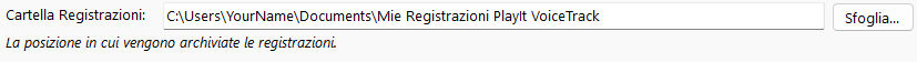 Cartella delle registrazioni