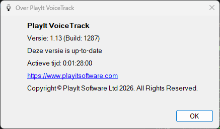Venster Over PlayIt VoiceTrack