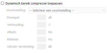 Instellingen voor dynamisch bereik compressie