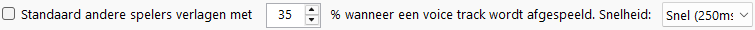Volumeverlaging voor voice track