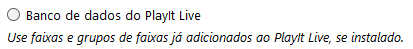 Banco de dados do PlayIt Live