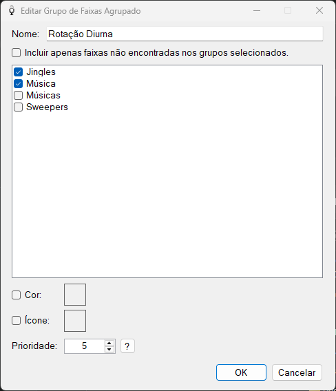 Janela Editar Grupo de Faixas Agrupado do PlayIt VoiceTrack