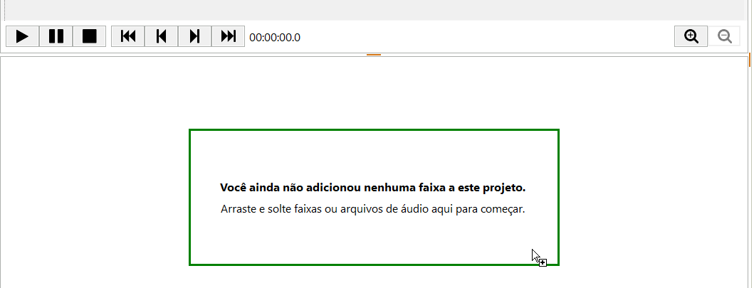 Arrastando arquivos sobre a área de soltar da Playlist destacada