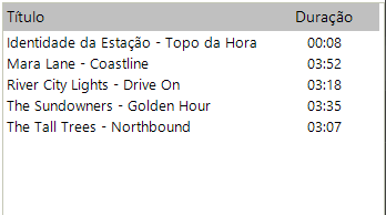 Lista de faixas