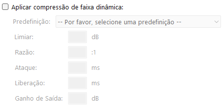 Configurações de compressão de faixa dinâmica