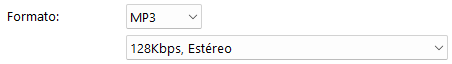 Opções de formato