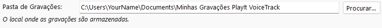 Pasta de Gravações