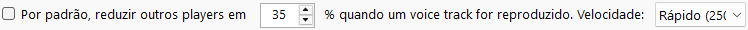 Redução de volume do voice track
