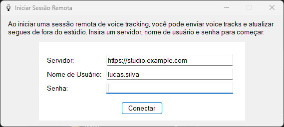 Janela Start Remote Session